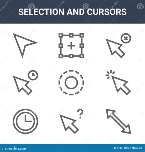 9 Selection And Cursors Icons Pack Trendy Selection And Cursors Icons