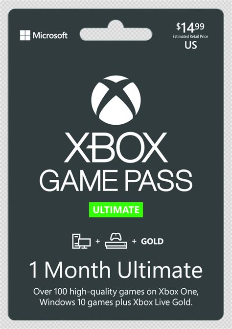 Xbox Game Pass Ultimate 1 Month Sub Card Xbox One Game Pass Live