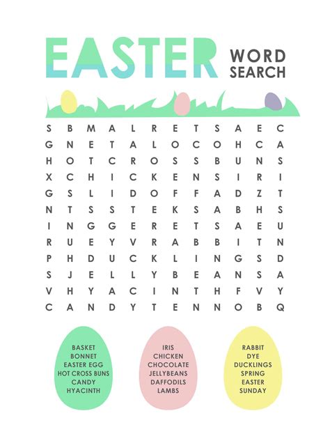 Large Print Easter Word Search Printable Printable Word Searches