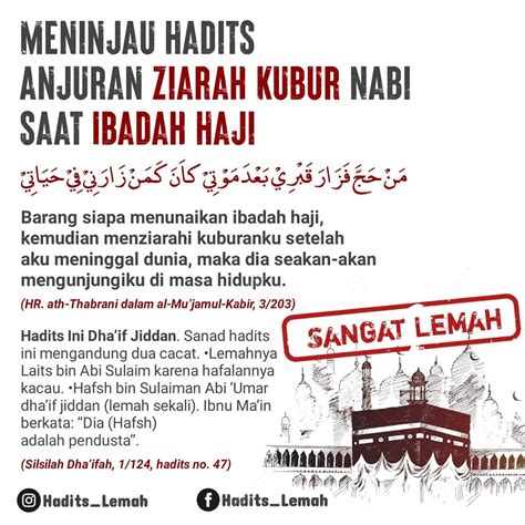 Foto Dakwah Hadis Sangat Lemah Anjuran Ziarah Kubur Nabi Saat Ibadah