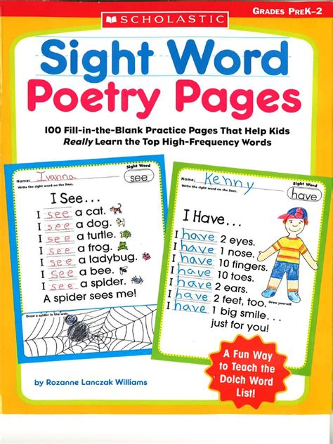 Sight Word Poetry Pages Scholastic