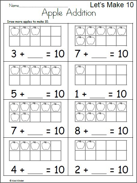 Apple Addition Lets Make 10 Made By Teachers First Grade Math