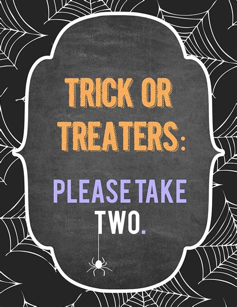 Free Trick Or Treater Candy Sign Printables Lets Diy It All With