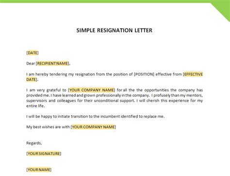 10 Letter Of Resignation Template Word Free Download Exeltemplates