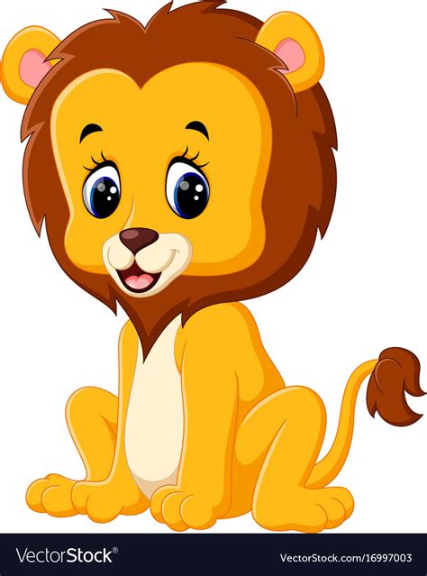 Cute Cartoon Lion Royalty Free Vector Image VectorStock