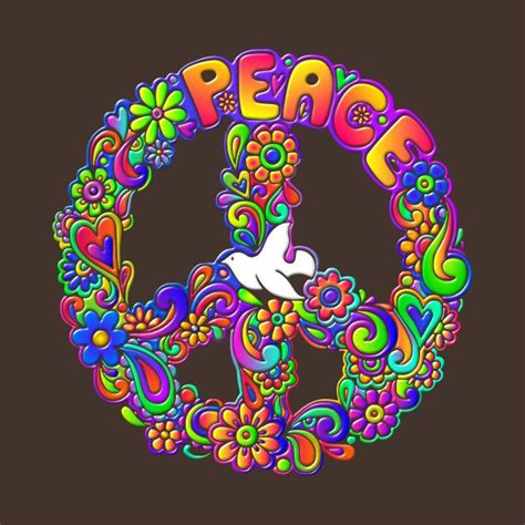 Hippie Flower Power Peace Sign By Alondrahanley Peace Sign Art Hippie