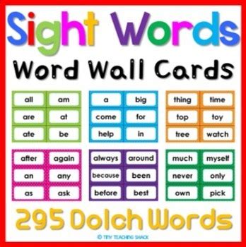 1.3 sight word flash cards random wheel. Sight Word Cards (Full list of Dolch Words) by Tiny Teaching Shack