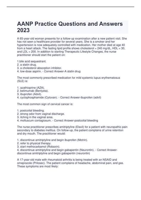 AANP Practice Questions And Answers 2022/2023 graded A+ - AANP - Stuvia US