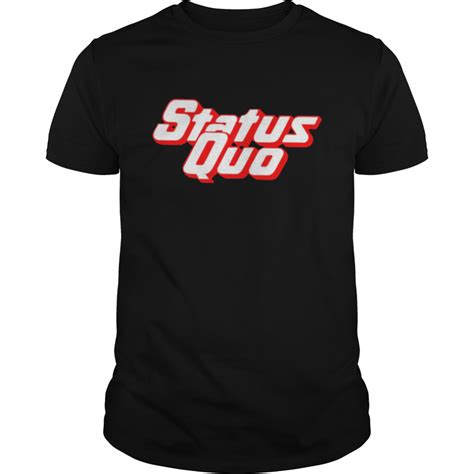 Red Text Logo Status Quo Rock Shirt Kingteeshop