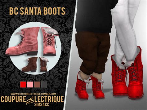 Bc Santa Boots Ing Redheadsims Cc Sims 4 Cc Toddler Shoes Sims