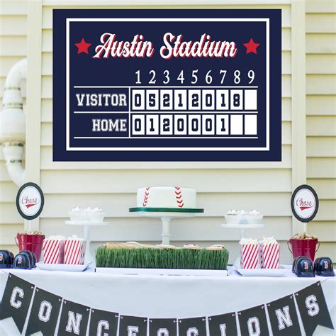 Baseball Scoreboard Baseball Birthday Baseball Party Printables