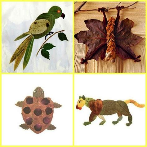 Leaf Animals Art Craft T Ideas