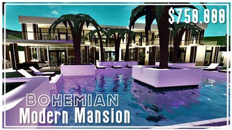 Bohemian Modern Mansion Tour Roblox Bloxburg Youtube Images And