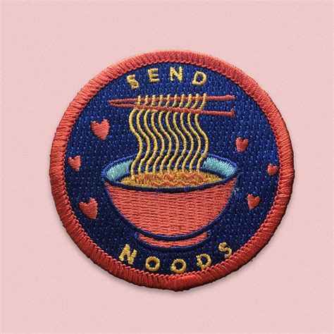 Send Noods Embroidered Patch Etsy