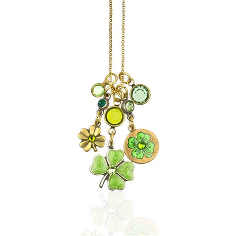 Its Your Lucky Day Crystal Clover Jumble Necklace Anne Koplik Designs