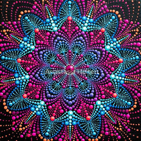 Mandala Painting On Canvas By Anastasia Helten Redbubble