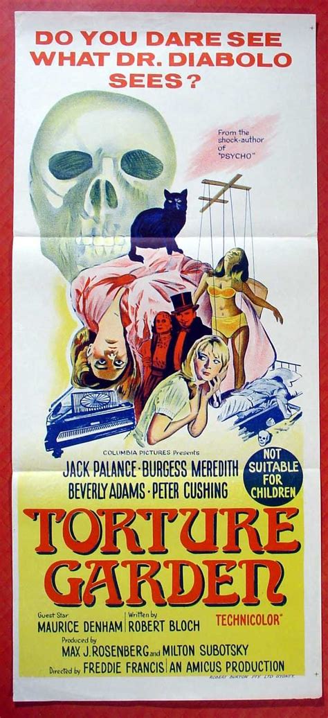 Torture Garden 1967 Via Australia Best Movie Posters Robert Bloch Jack Palance