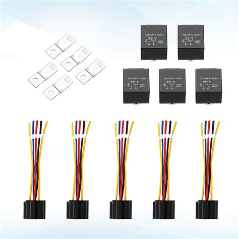 5x 12v Spdt Car Automotive Relay 5 Pin 5 Wires Harness Socket Jd1914