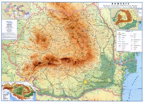 Obţine coordonatele gps pe google maps cu funcţia căutare latitudine longitudine. Large scale physical map of Romania | Romania | Europe | Mapsland | Maps of the World