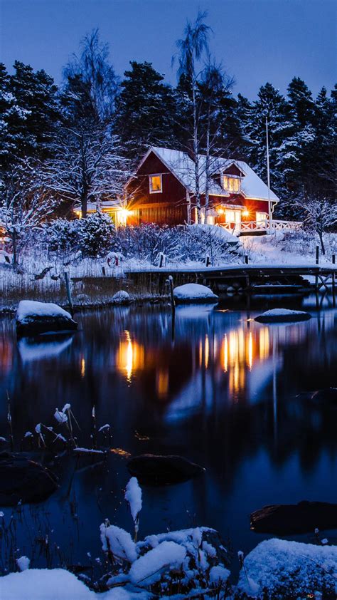 Cozy House On The Lake Hd Wallpaper Download
