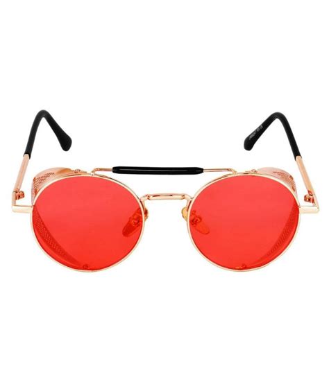 Fancy Creation Red Round Sunglasses Side Shield Sunglass Buy Fancy Creation Red Round