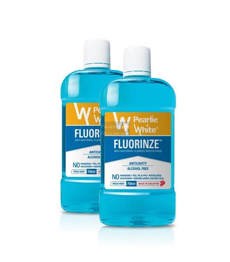 Pearlie White Fluorinze Antibacterial Fluoride Mouth Rinse 2 X 750ml