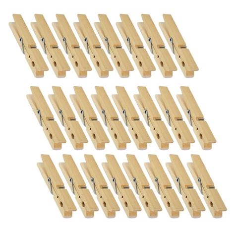 Juvale Wooden Clothespins 24 Pack Large Clothespins For Shirts