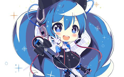 Au26 Hatsune Miku Anime Girl Blue Illustration Art Cute Wallpaper