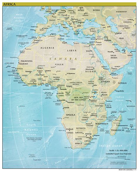 Large Detailed Political Map Of Africa With All Capitals And Major