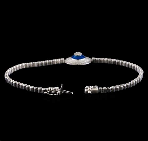 1.46 ctw Diamond Evil Eye Bracelet - 14KT White Gold
