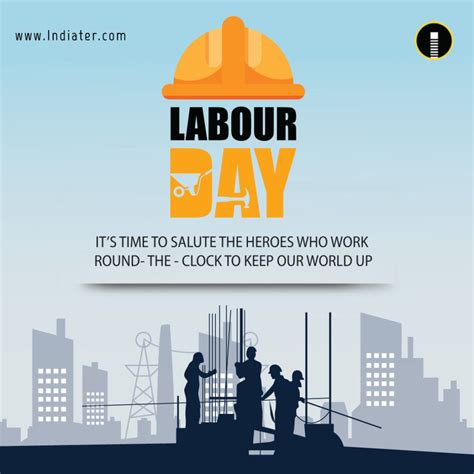 Longjin bandera bandera banner flagge happy labour day. happy labour day with crane buildings illustration - Indiater