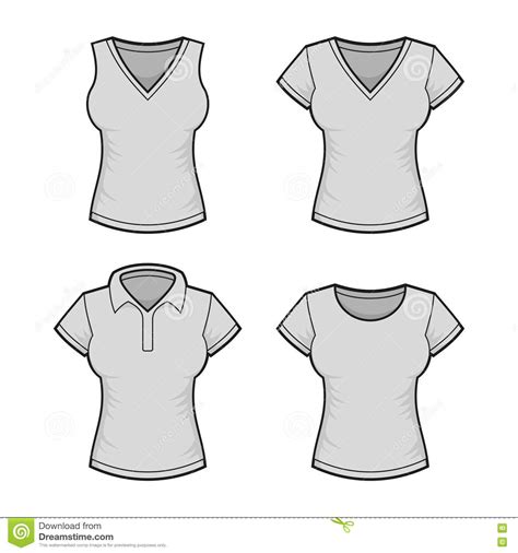 Vector. Women's T-shirt Design Template Set. Stock Vector - Image: 42814040