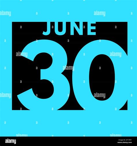 June 30 Flat Daily Calendar Icon Date Day Month Calendar For The