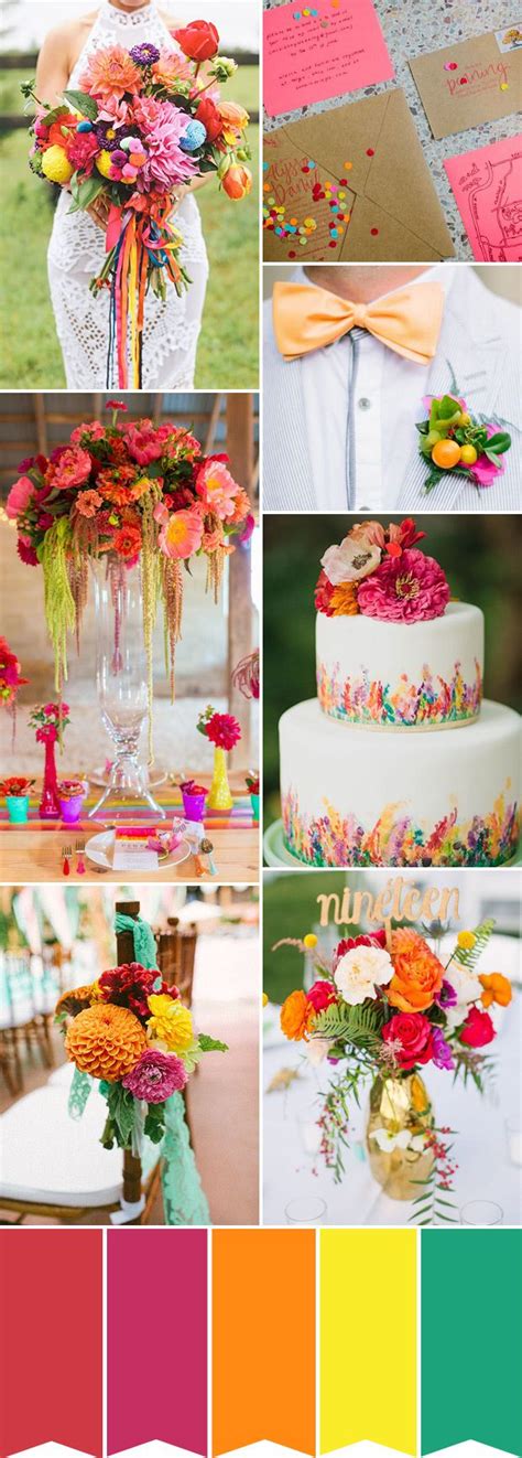 183 Best Images About Multi Colored Wedding Colors And Flowers On