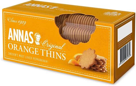Annas Original Almond Cappuccino Ginger And Orange Thins Biscuit 150g 1