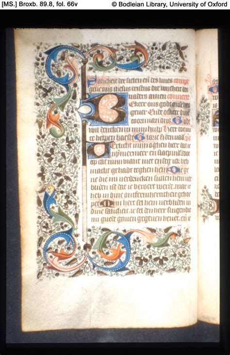 Illuminated Manuscript Ms Broxb 898 Book Of Hours In Dutch North