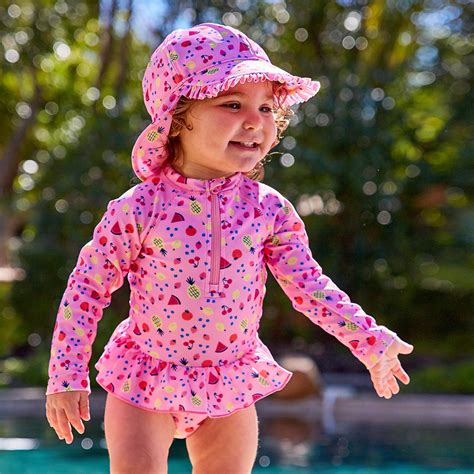 Baby Girls Swim Hat With Neck Flap Uv Skinz®