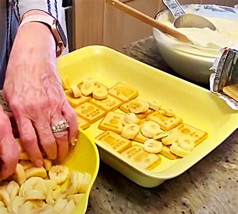 Line the bottom of a 13×9 inch dish with 1 bag of cookies and layer bananas on top. Not Your Mama's Banana Pudding By Paula Deen