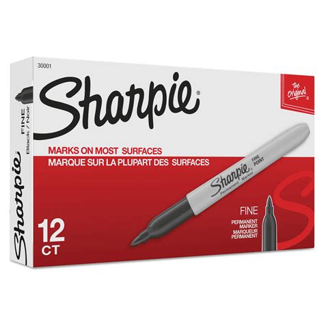 Sharpie Fine Permanent Markers Fine Tip Black 12box Monk Office