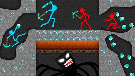 Stickman Vs Minecraft Tunnels Survival Animation Vs Minecraft Stick Man