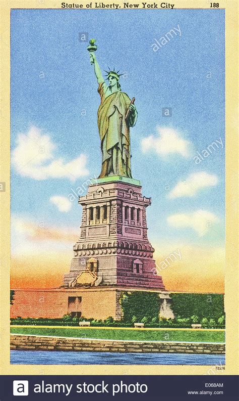 This Vintage Postcard From The Late 1930s Shows The Statue