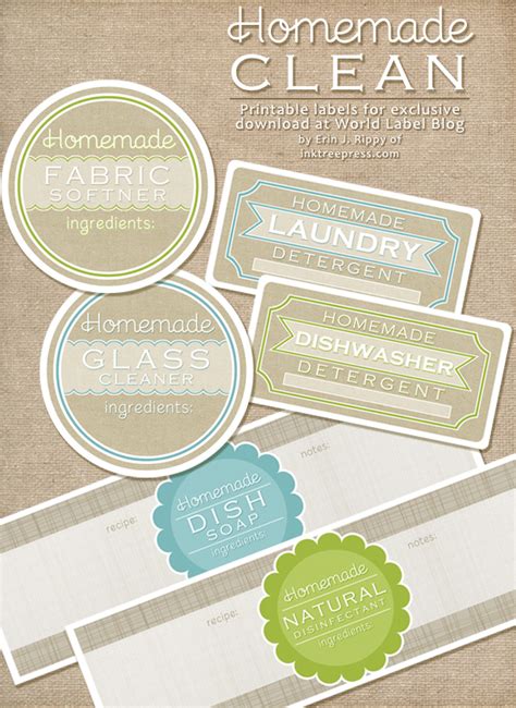 Diy Homemade Clean Free Label Printables And Recipes