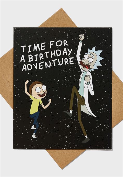 Buy Typo Black Rick And Morty Birthday Adventure Funny Birthday Card For Women In Dubai Abu Dhabi