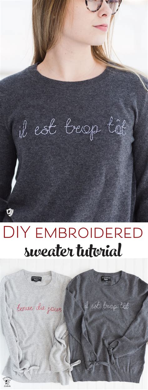 Diy Embroidered Sweater Tutorial The Polka Dot Chair