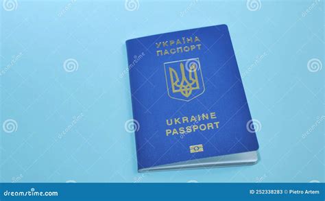 Ukrainian Biometric Passport Id To Travel The Europe Without Visas On The Table Inscription In