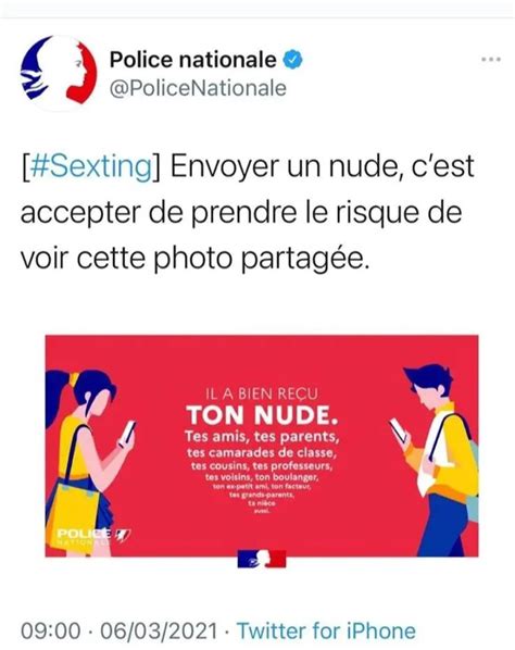 Sexting La Police A Supprimé Un De Ses Tweets De Prévention Contre