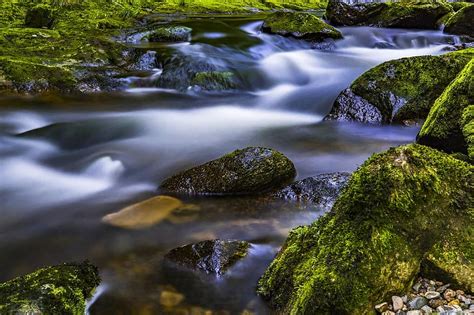 Water River Nature Landscape Stones Flow Bank Romantic Mood