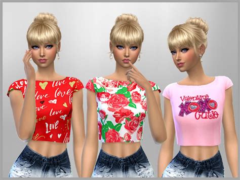 Valentine Crop Tops The Sims 4 Catalog