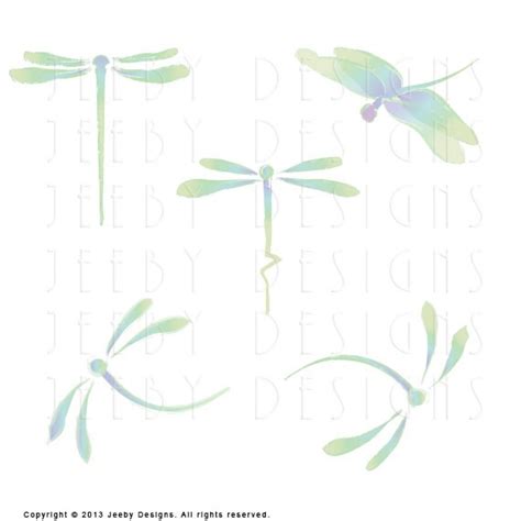 Dragonfly Clip Art Set Of Five Dragonflies By Jeebydesigns