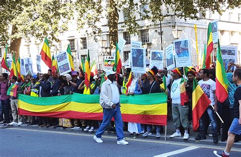 Ethiopians Living In London Held A Terrific Demonstration Against The